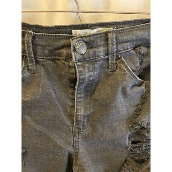 Mudd FLX Booty Shorty Shorts Women 9 28X2 High-Rise Black Distressed - Picture 3 of 10